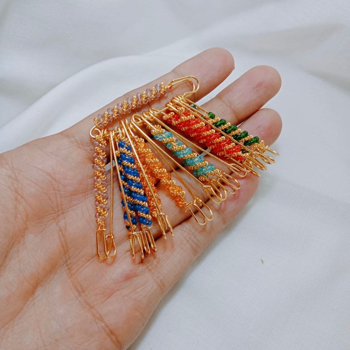 Pack Of 12 Multicolor Bead Pin, Decorative Safety Brooch Pins, Muslim Hijab Clip, Simulated Pearl Scarf Clip, Stylish New Hijab Pins, Ethnic Traditional Clip on Fashion Accessory Pack Of 12 Multicolor Bead Pin, Decorative Safety Brooch Pins, Muslim Hijab Clip, Simulated Pearl Scarf Clip, Stylish New Hijab Pins, Ethnic Traditional Clip on Fashion Accessory